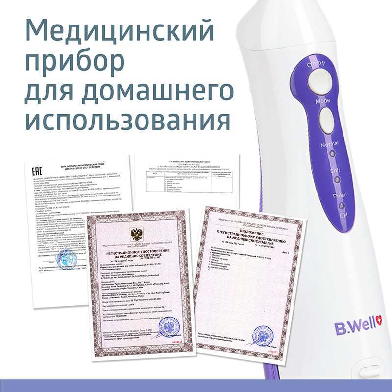 Портативный медицинский ирригатор для полости рта B.Well WI-911